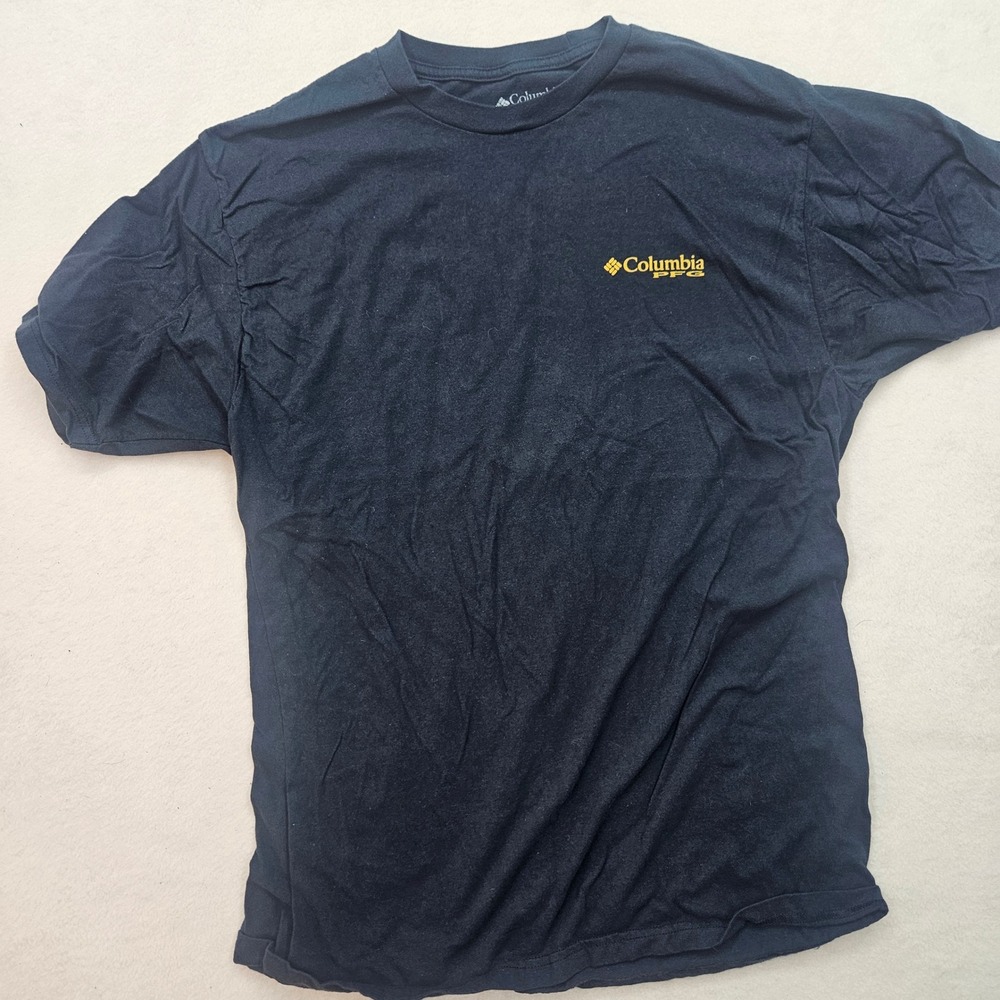 Columbia PFG Fishing T-Shirt Mens Large Black Excellent Tuna Graphic